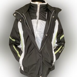 NWT Free Country Black Quilted SKI Jacket w/ 2nd Jacket Insert!
